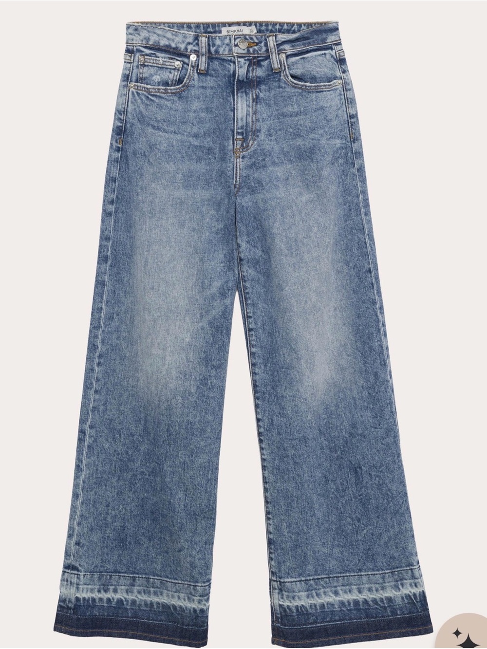 Simkhai Wide Leg Blue Denim Jeans for Women